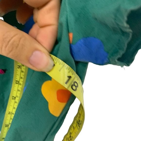 Hanna Andersson Green Floral Shirred Neck Short Sleeve Swing Dress Size 8 - Picture 6 of 7